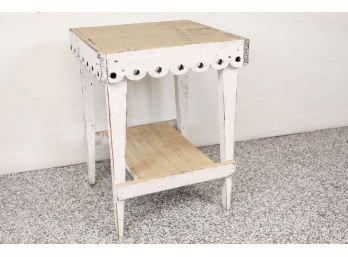 Hand Painted White Side Table 19 X 18 X 24