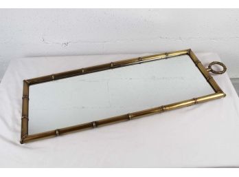 Brass Bamboo Framed Wall Mirror 10 X 27 1/2