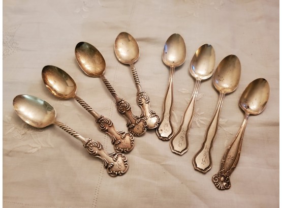 Eight Sterling Silver Spoons 235 Grams