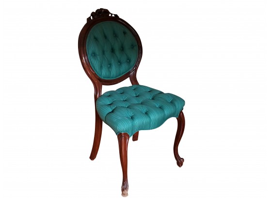 Tufted Mahogany Side Chair