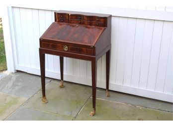 Burl Mahogany Petite Drop Front Secretary Desk For Restoration 23 X 17 X 37