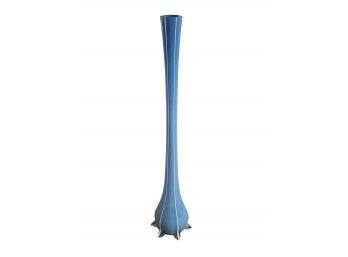 MCM  Blue Three Footed Vase 27.5' Tall