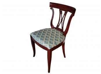 Antique Cherry Wood Custom Upholstered Side Chair 17 X 16 X 33