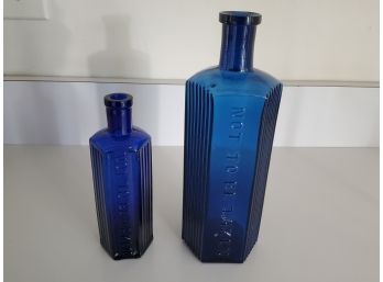 Vintage Cobalt Blue Medicine Bottles 'Not To Be Taken'