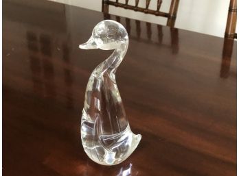 Steuben Crystal Duck Figurine 8.5” Tall