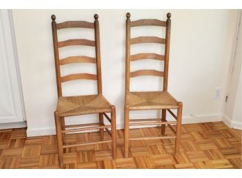 Pair Of Rush Seat Side Chairs 18 X 16 X 44