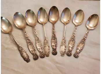 Eight Sterling Silver Spoons 316 Grams