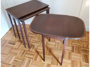 Vintage Nesting Tables By Ferguson Bros. With Drop Leaf Table