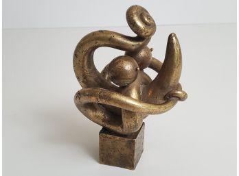 Vintage Brass Paperweight Sculpture