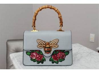 Lovely Rhinestone Bumblebee Sequin Flower Handbag