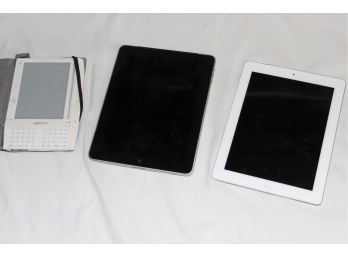 Two Apple IPads And Kindle (Untested - Missing Chargers)