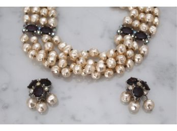 Another Lovely Vintage Schiaparelli Necklace And Earrings Set -26