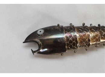 Vintage Silver Plate Articulated Fish Bottle Opener