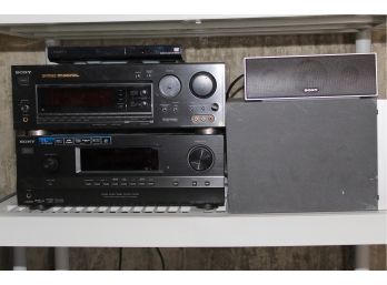 Sony Electronic Lot: Receiver, Amplifier, DVD Player, Speakers (Tested - Powers On)