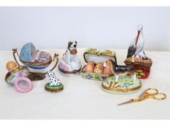 Rochard Limoges Boxes Including Baby, Dogs & More!