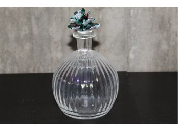Crystal Decanter With Floral Stopper