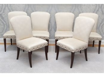 Set Of 6 Lexington Homes Fabric Dining Chairs With Nailhead Trim 21 X 21 X 39 1/2
