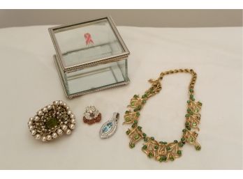 Vintage Costume Jewelry Lot: Schiaperelli, Schreiner, Boucher