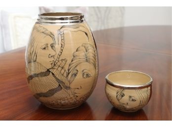 Mary Lou & Edward Higgins Vintage Glazed Bowl And Vase