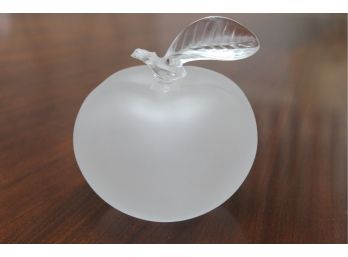 Lalique Crystal Apple Perfume Decanter (Leaf Chipped Off, View Photos)