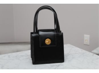 Authentic Bvlgari Black Leather Handbag