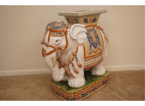 Gorgeous Ceramic Elephant Garden Stool 15 X 9 X 22