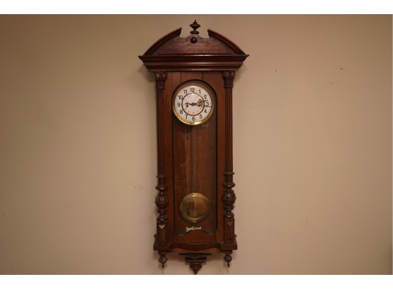 Vintage Oak Wood Wall Clock 13 X 6 X 45