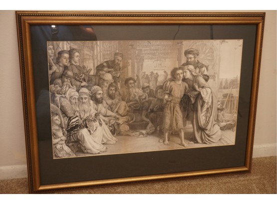 Vintage Framed Print 'The Finding Of The Saviour In The Temple' 31 1/2 X 23