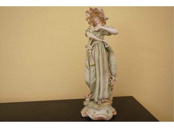 Vintage Porcelain Women Statue 13 Inches Tall