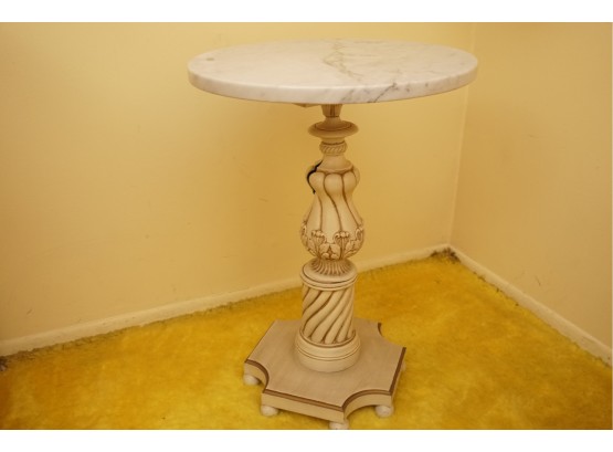 Vintage Marble Top Side Table (READ) 25 X 32