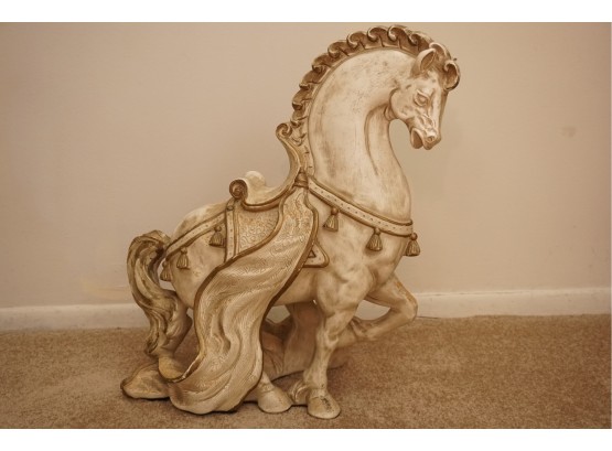 Ornate Ceramic Horse Sculpture 18 X 8 X 21