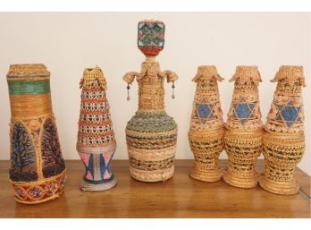 Collection Of Ornate Jewish Decorative Bottles