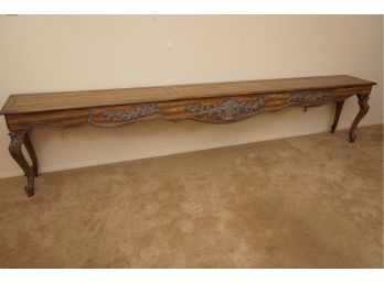Vintage Queen Ann Style  Walnut Console Table 128 X 12 X 28