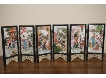 6 Panels Folding Separator With Geisha Girls By Gaofeng