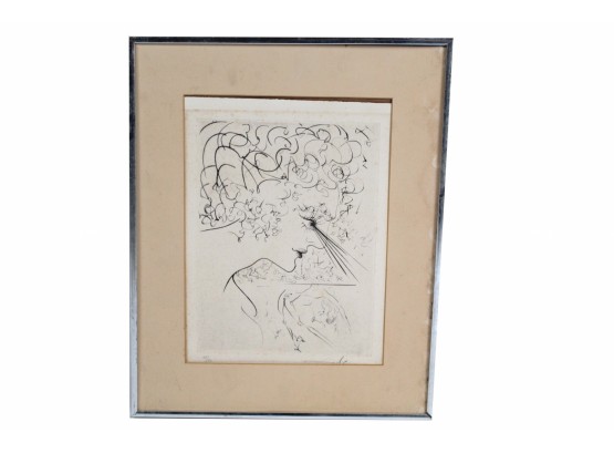 Salvador Dali Woman Pencil Drawing Signed And Numbered (SEE DETAILS) 16 X 20 1/2