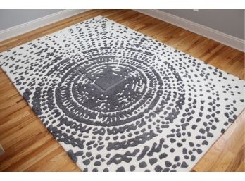 Global Views Hand Tufted Wool Rug Ivory/Grey 'Cosmos' Design 108 X 73 1/2