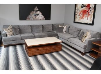 Nathan Anthony Gray Sectional Sofa With Nail Head Trim (See Updated Details) Retail $4400