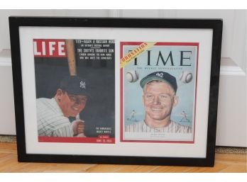 Framed Life And Time Mickey Mantle Magazine Covers 20 X 15