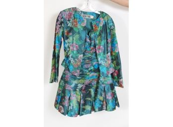 Vickey Tiel Floral Coat & Skirt