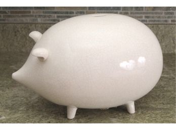 Ceramic Crackle Piggy Bank (Missing Plug)