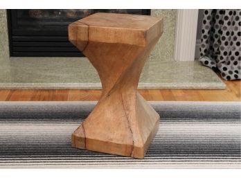 Modern Wood Block End Table 10 X 18 1/2
