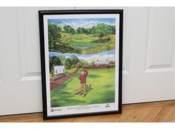 2019 PGA Bethpage State Park Black Course Elaine Faith Thompson Signed Poster 18 X 25