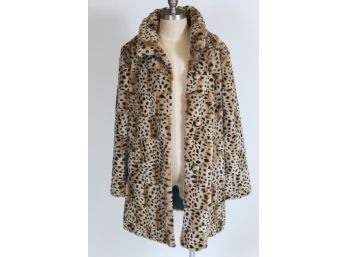 Lucky Brand Faux Cheetah Fur Coat Women's Large