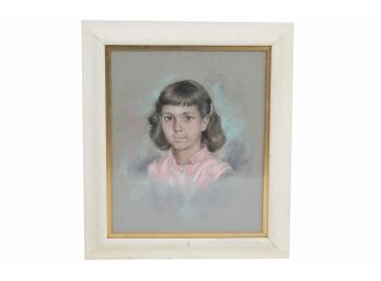 Vintage Child Portrait Signed 22 X 26 1/2