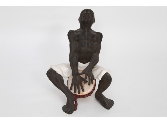 Ceramic African Bongo Man Statue