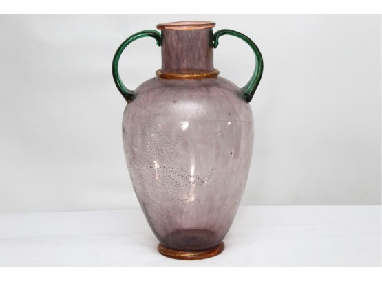Translucent Dual Handle Light Purple Vase