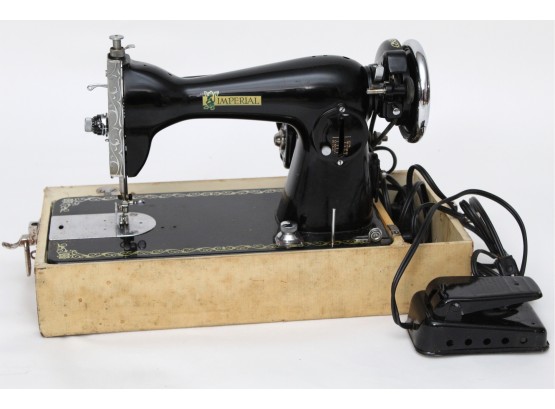 Vintage Imperial Sewing Machine With Case - Tested & Powers On