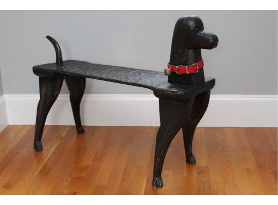 Folk Art Dog Bench 36 X 12 X 30