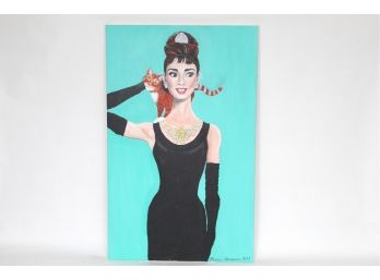 Large Audrey Hepburn Canvas Art 30 X 1.5 X 48