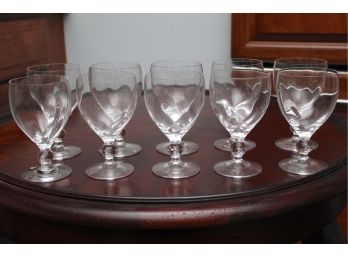 Set Of 10 Orrefors Crystal Wine Glasses 5.5' Tall